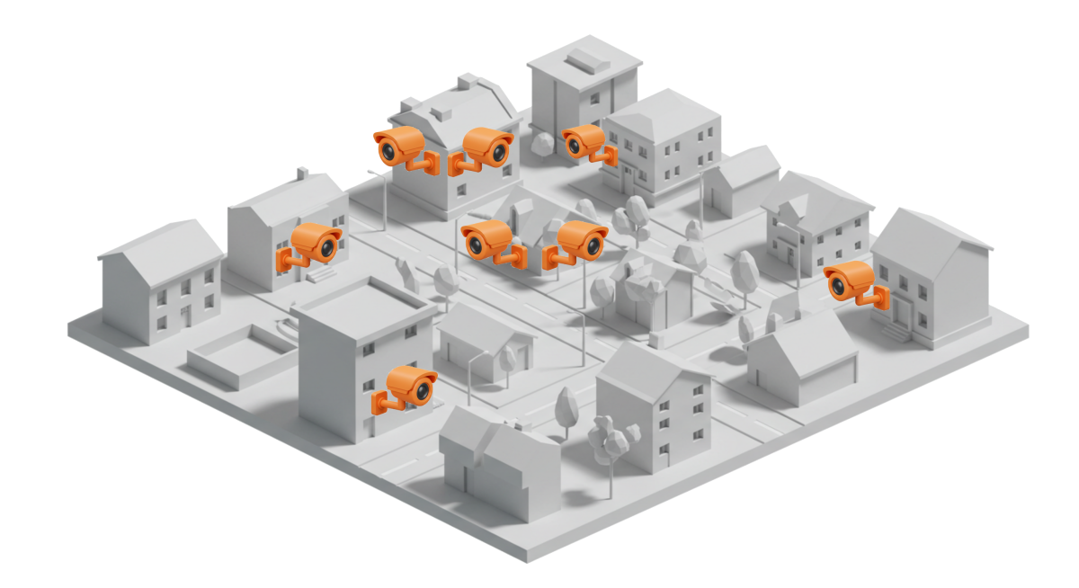 Mapa con cámaras de seguridad